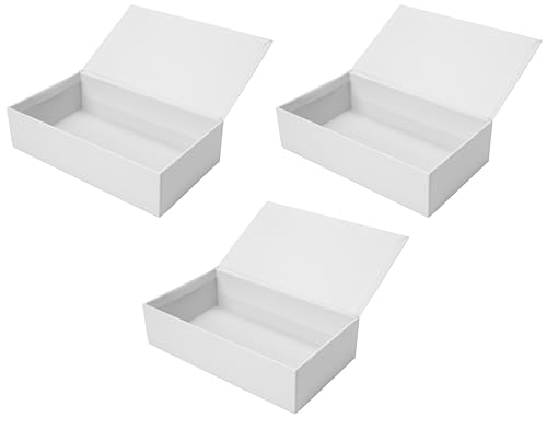Creative Hobbies Ready to Decorate White Paperboard Box with Hinged Lid, 8.5 x 5 x 2.25 Inches | Pack of 3