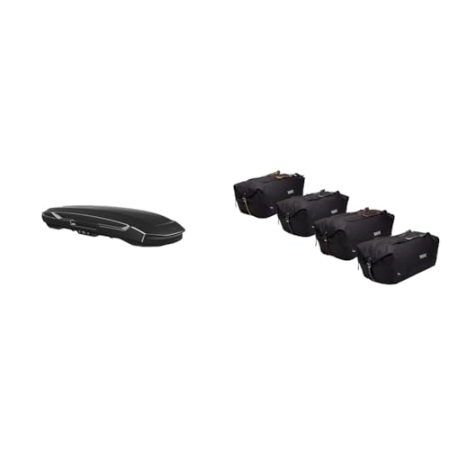 Thule Motion 3 XXL Low Roof Box with GoPack Duffel Set Bundle - Spacious Car Storage Solution