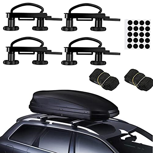 ATNVIDSG Roof Box U-Bolt Clamps/Roof Rack Clamps car Truck Universal Stainless Steel U Brackets Installation Accessory 85mm Inside Width, with 8 Lock Nuts, 2 Straps Cargo Box mounting Bracket (4PCS)