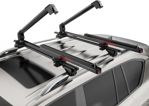 CRINDAR Ski & Snowboard Roof Rack for Car, 6 Pairs Ski/4 Snowboard Carrier