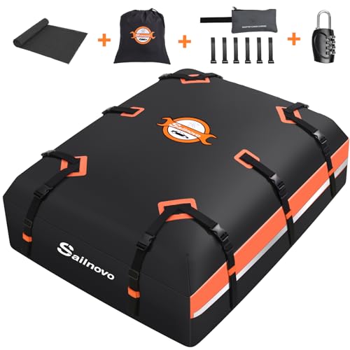 Sailnovo Car Rooftop Cargo Carrier 21 Cubic Feet Waterproof Soft Roof Bag