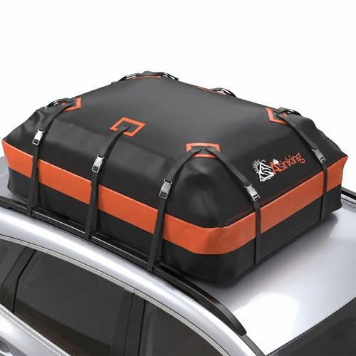 Asinking Car Rooftop Cargo Carrier Bag 21 Cubic feet Waterproof Car Roof Top Bag for All Cars with/Without Rack, Includes Anti-Slip Mat, 10 Reinforced Straps, 6 Door Hooks, Luggage Lock — Manufacturer product photo