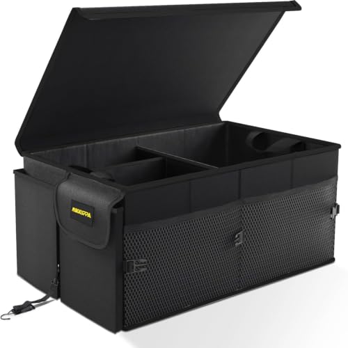 MIKKUPPA Trunk Organizer with Lid - 65L Collapsible Car Organizer, Black