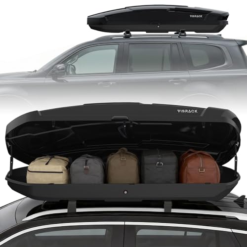 Hard Shell Roof Cargo Box, 26 Cu Ft Extra Large Rooftop Carrier with Dual-Side Opening, Tool-Free Install, Secure Lock System Fits Most Roof Racks, Fits Up to 150 lbs, Black