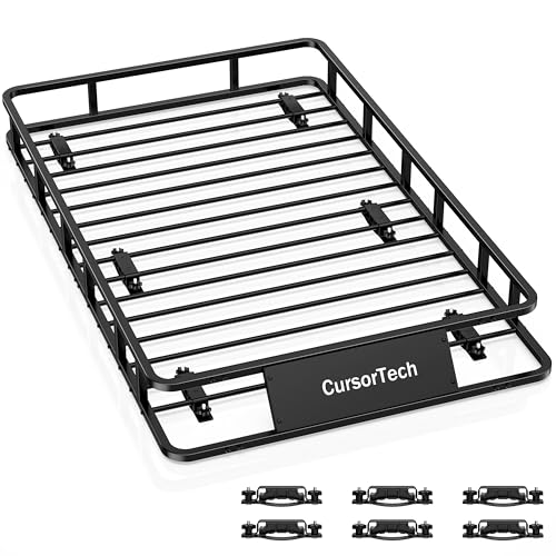 CursorTech 64" x 39" x 6" Roof Basket Heavy Duty Cargo Rack Basket 300lbs