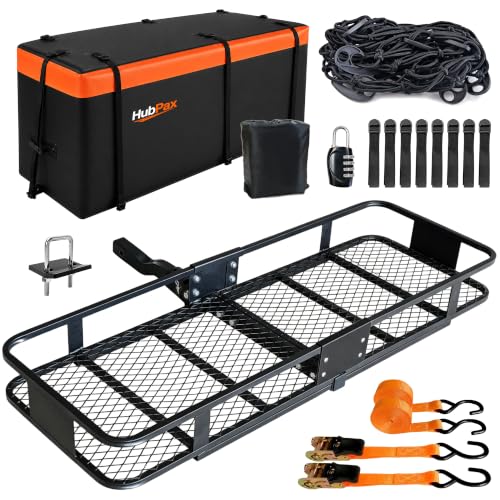 Hitch Mount Folding Trailer Cargo Carrier Basket 60" x 20" x 6"