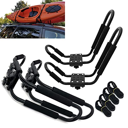 Taelakeni 2 Pairs Kayak Carrier Racks, Universal Cars Kayak Roof Rack