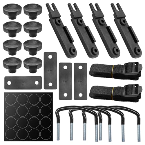 Tuxihapp 4PCS Roof Box U-Bolt Clamps, Car Roof Rack Metal Mounting Brackets