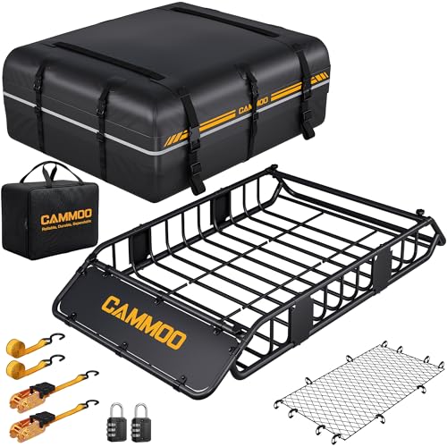 CAMMOO 54"x34" Roof Rack Basket Removable Fairing & Support Bars for Kayaks